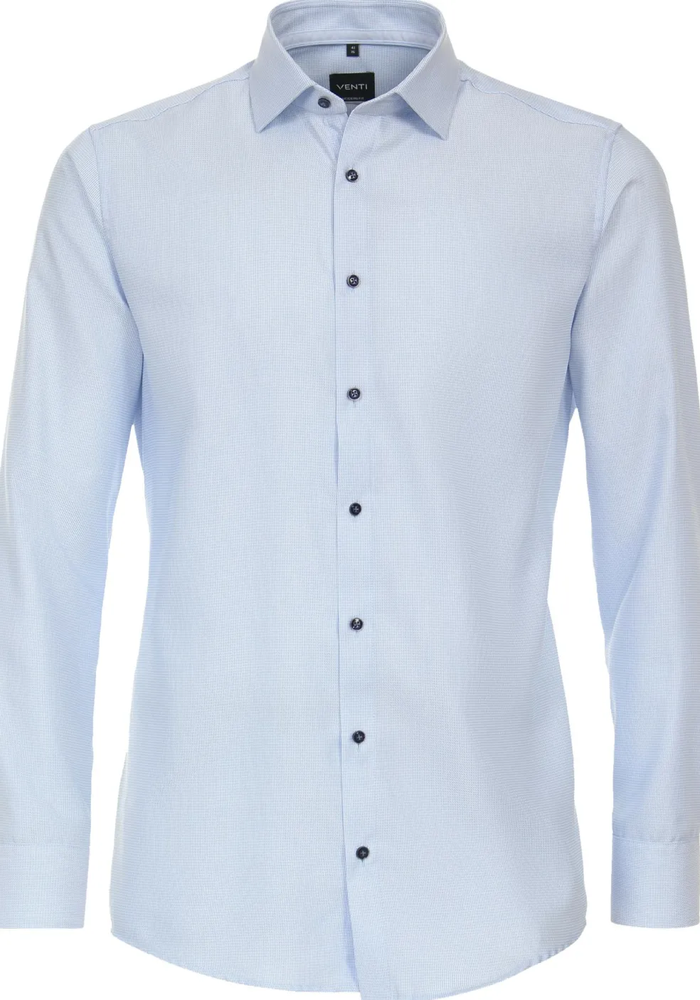 VENTI modern fit overhemd, structuur, blauw