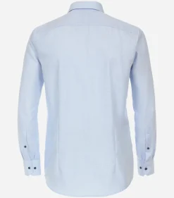 VENTI modern fit overhemd, structuur, blauw