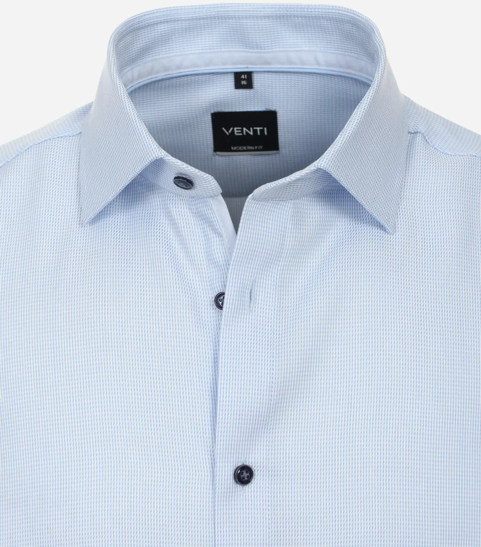 VENTI modern fit overhemd, structuur, blauw