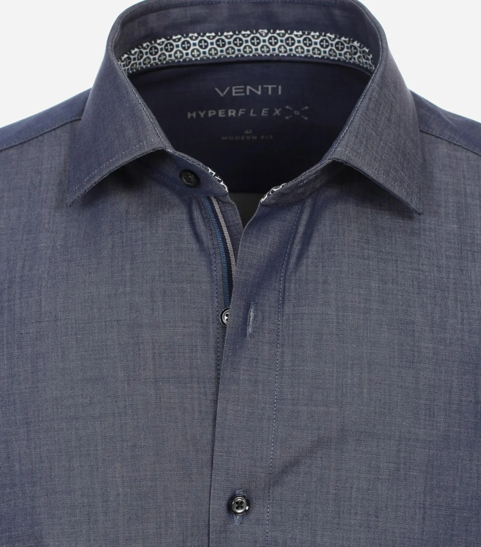 VENTI modern fit overhemd, twill, blauw