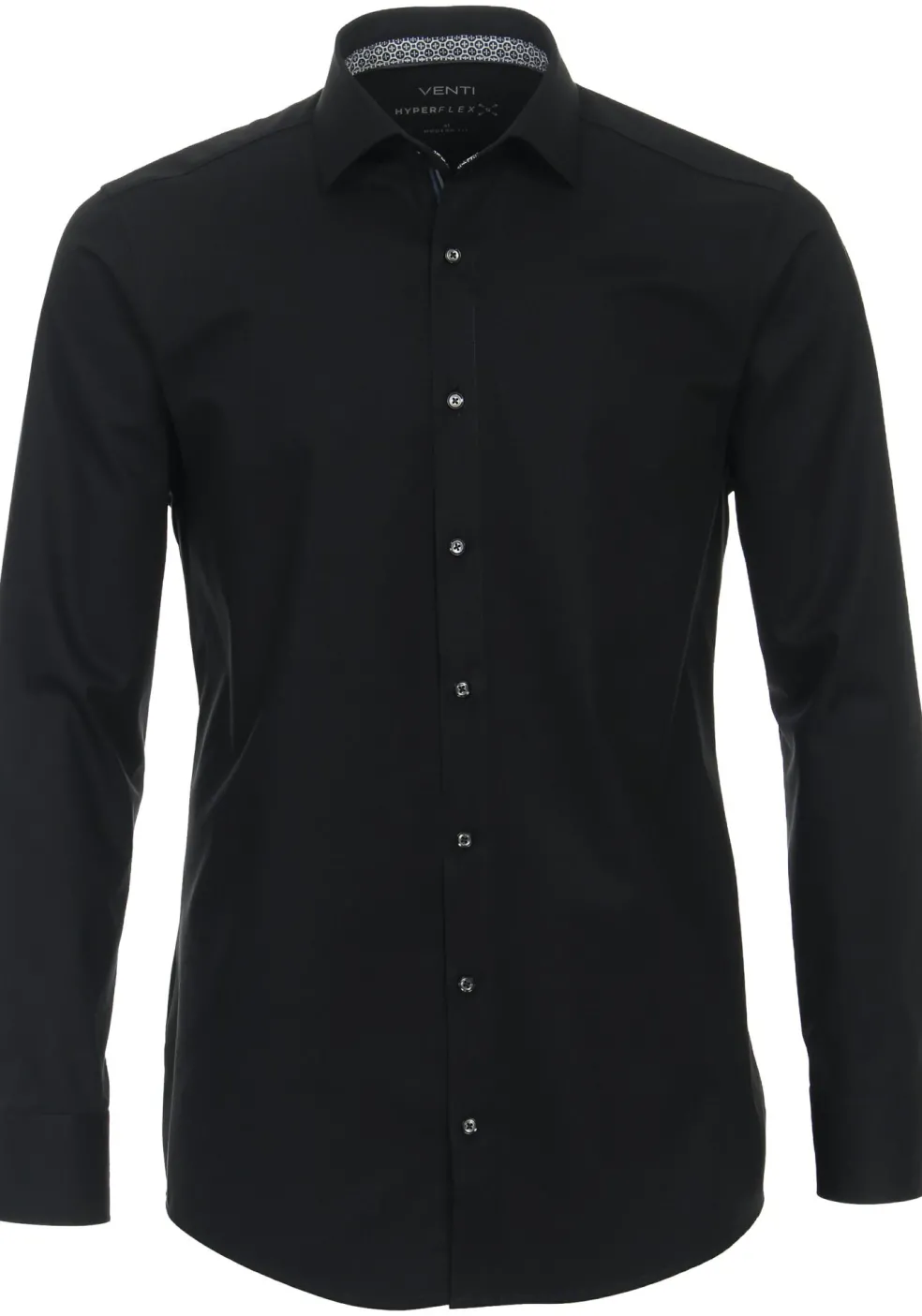 VENTI modern fit overhemd, twill, zwart
