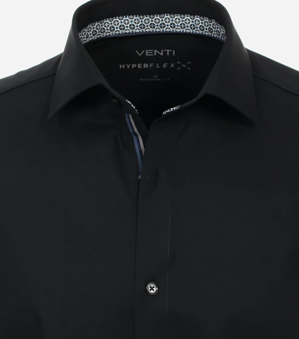 VENTI modern fit overhemd, twill, zwart