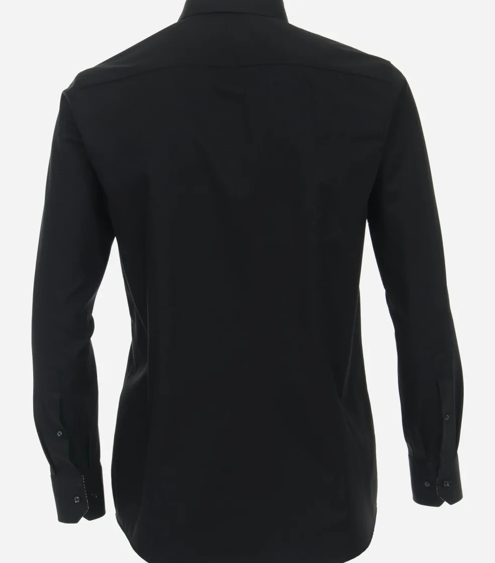 VENTI modern fit overhemd, twill, zwart