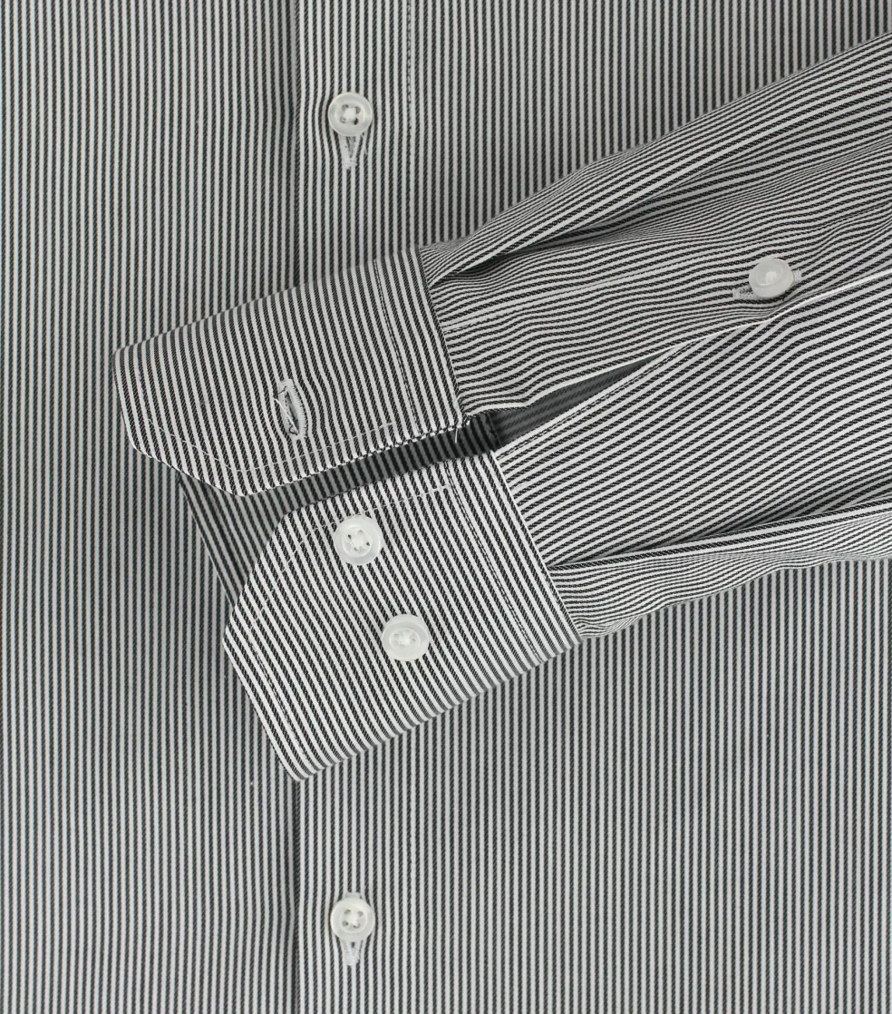 VENTI modern fit overhemd, twill, zwart gestreept