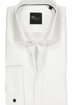 VENTI modern fit smoking overhemd, dubbele manchet en Kent kraag, wit