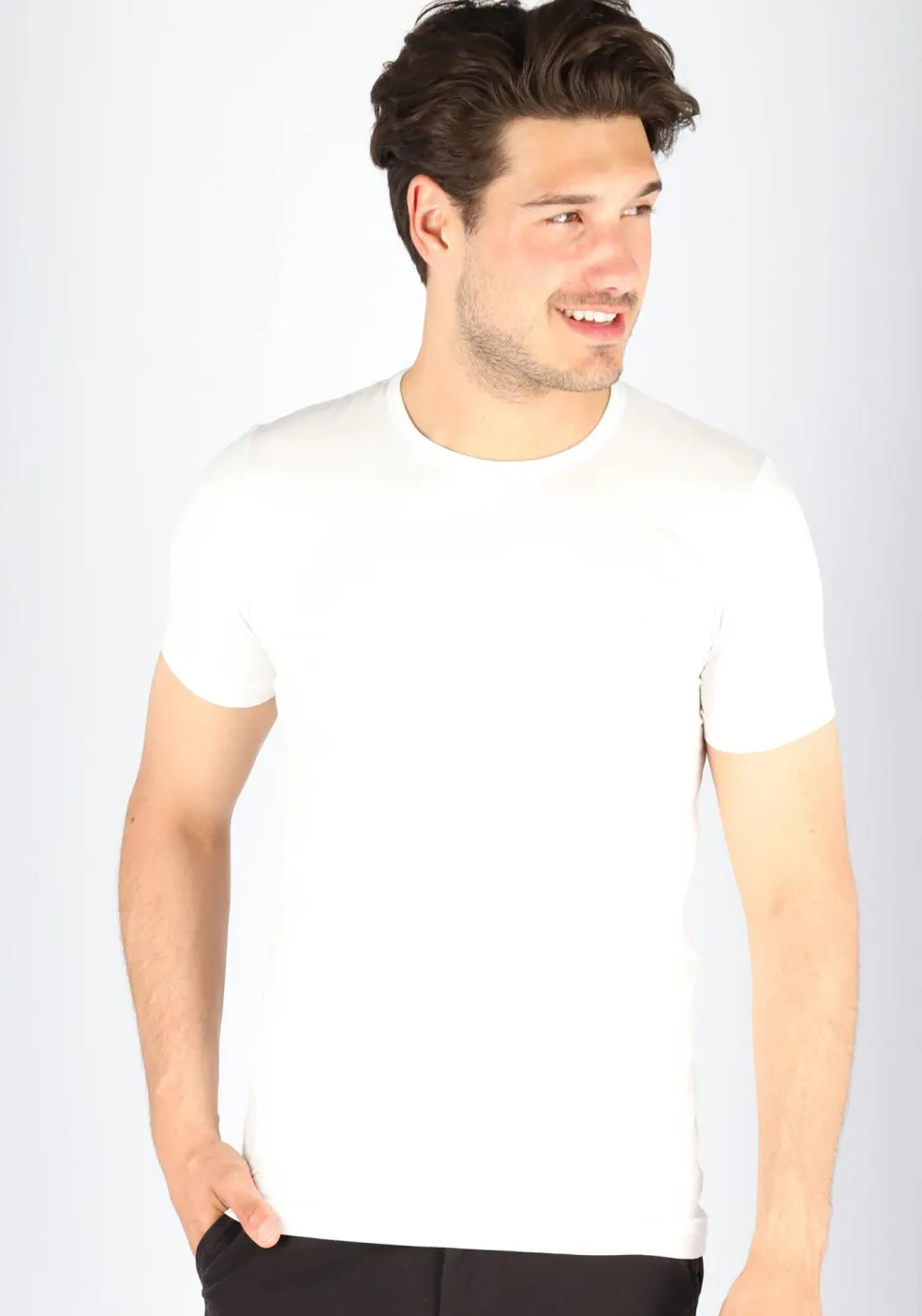 VENT strak model T-shirt O-hals (2-pack), wit