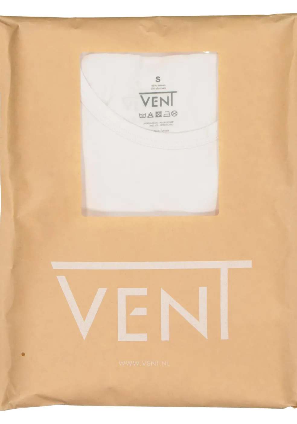 VENT strak model T-shirt O-hals (2-pack), wit