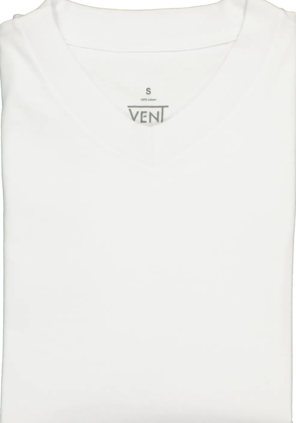 VENT wijd model T-shirt V-hals (2-pack), wit